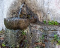 Ancient Water Fountain in the Mediterranean Coastal Village of Scilla, Italy in Calabria