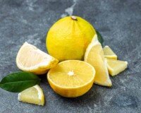 Fresh ripe bergamot orange fruits, fragrant citrus used in earl grey tea, medicine and spa treatments, close up,