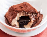 The famous ice cream "black tartufo" in Pizzo Calabro